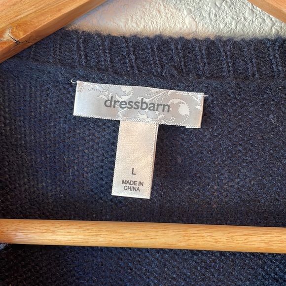 Dark Blue Plaid Design Crew Neck Sweater - Picture 4 of 4